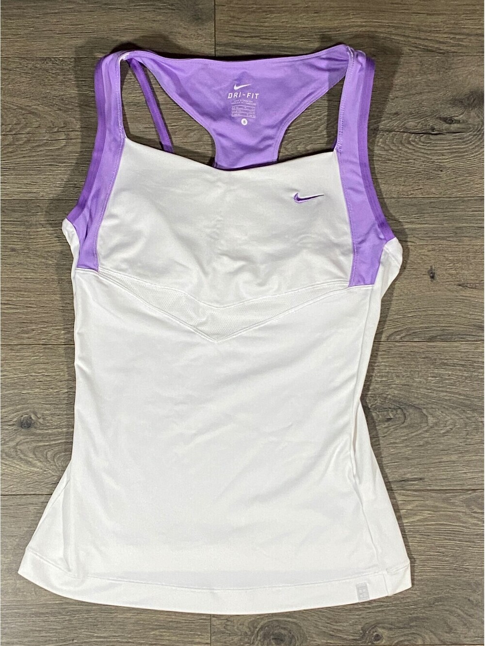 Nike Dri-FIT Women S White Purple Racerback Tank Built In Bra Workout
